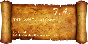 Török Alfonz névjegykártya